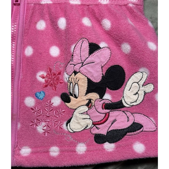 VTG Disney baby Disney Store Fleece Hoodie Full Zip 24 Mos Minnie Mouse Pink - Picture 5 of 7